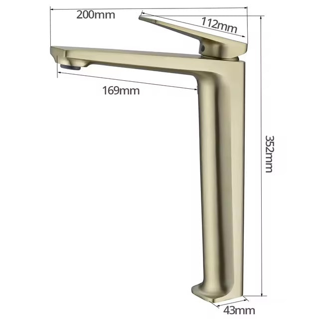 Mitigeur de salle de bain or brossé